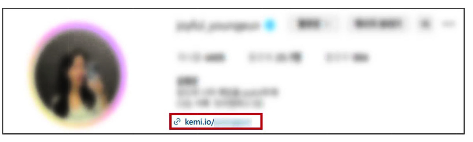 Example of an influencer's link-in-bio usage